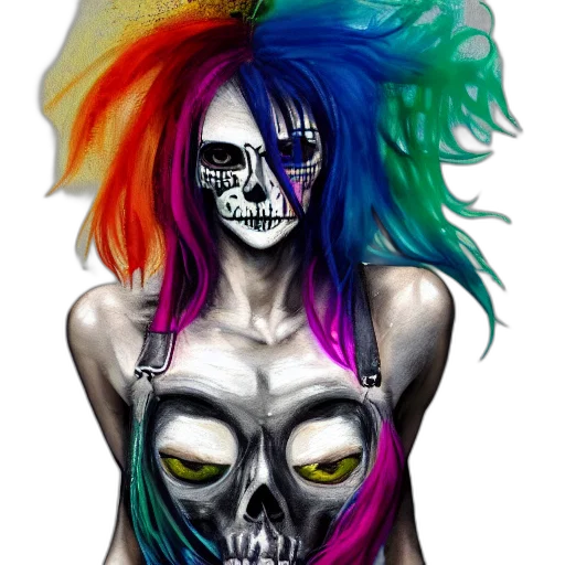 mask, comic book art, fantasy art, cartoon, cyberpunk, neon, colorful, dark transparent PNG cut-out