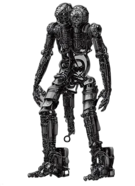 robot, staff, weapon, cyberpunk transparent PNG cut-out