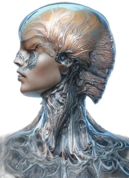 robot, face, hair, mask transparent PNG cut-out