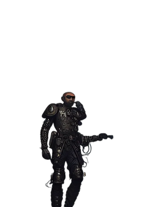 robot, weapon, staff, creature, concept art, 3d render, cyberpunk, pixel art transparent PNG cut-out