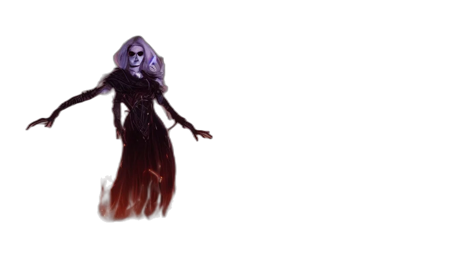 creature, staff, dress, mask transparent PNG cut-out