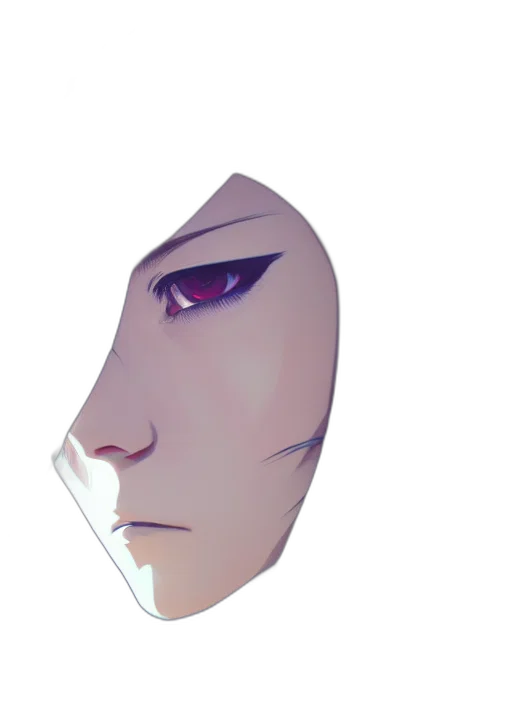 mask, face, crown, robot, vaporwave, concept art, anime, 3d render transparent PNG cut-out
