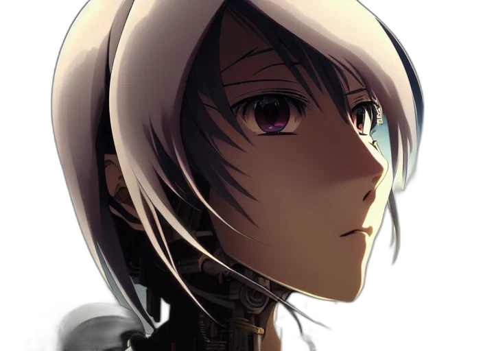face, robot, mask, weapon, anime, pixel art, concept art, photorealistic transparent PNG cut-out