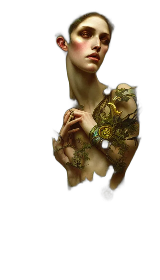 jewelry, dress, mask, face, fantasy art, photorealistic, 3d render, concept art transparent PNG cut-out