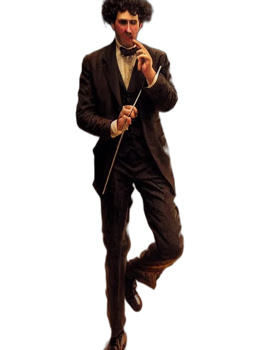 staff, jacket, hat, umbrella, concept art, 3d render, photorealistic, portrait transparent PNG cut-out