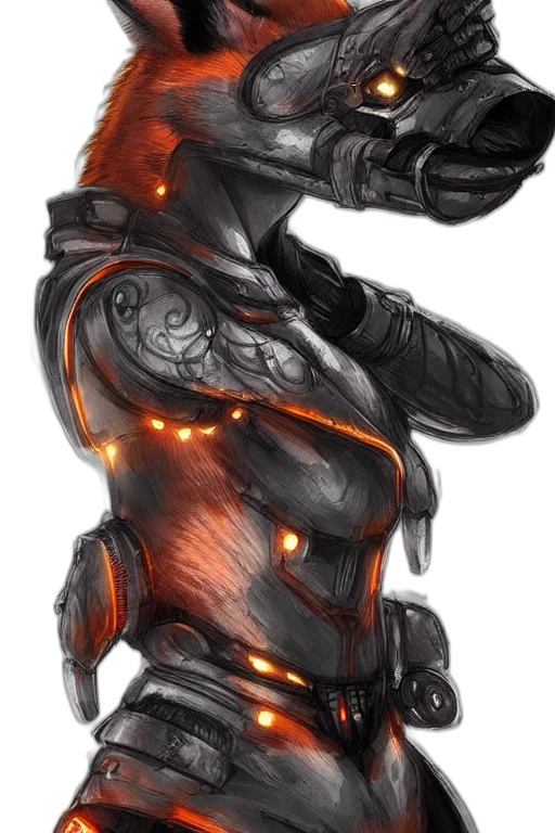robot, weapon, staff, concept art, cyberpunk, fantasy art, comic book art, red transparent PNG cut-out