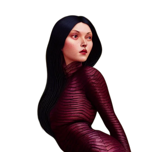 dress, hair, robot, creature transparent PNG cut-out