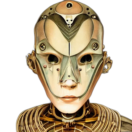 robot, mask, face, concept art transparent PNG cut-out
