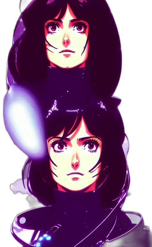 face, mask, hair, anime, vaporwave, concept art, comic book art, outer space transparent PNG cut-out