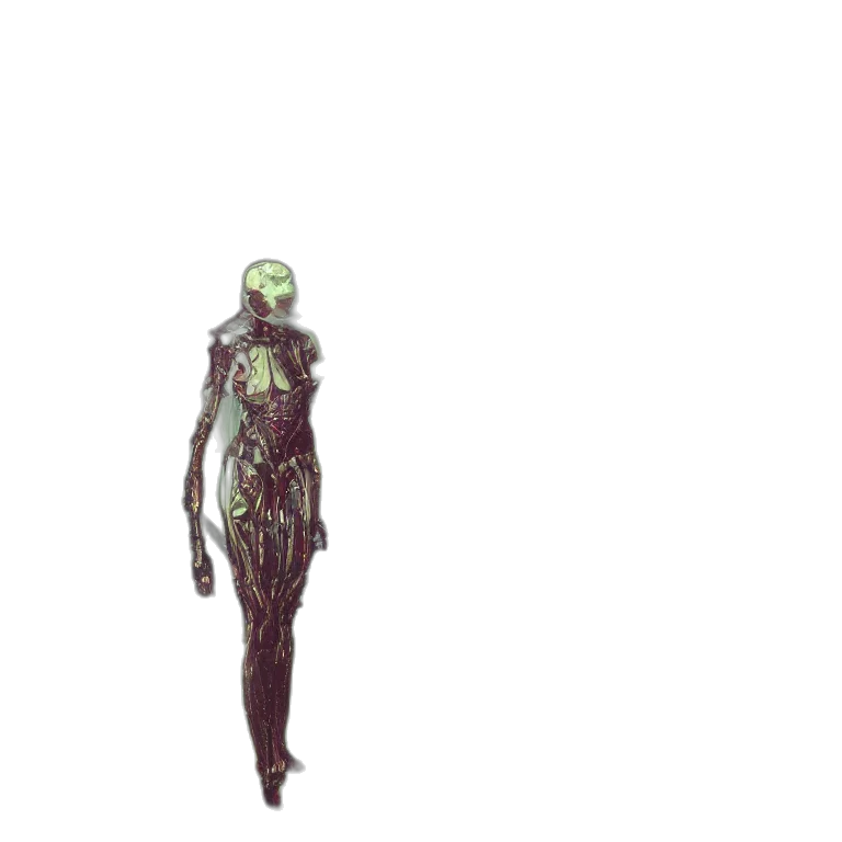robot, creature, staff, dress transparent PNG cut-out