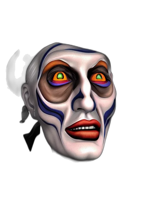 mask, face, concept art, 3d render transparent PNG cut-out