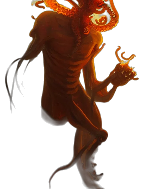 creature, mask, dragon, staff, concept art, fantasy art, 3d render, comic book art transparent PNG cut-out