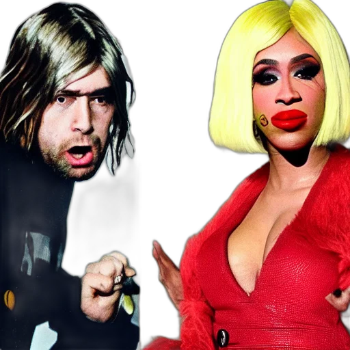 kurt, cobain, fighting, cardi, badly, horrific, violent transparent PNG cut-out