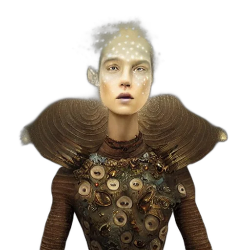 face, hair, mask, creature, concept art, fantasy art, 3d render, photorealistic transparent PNG cut-out