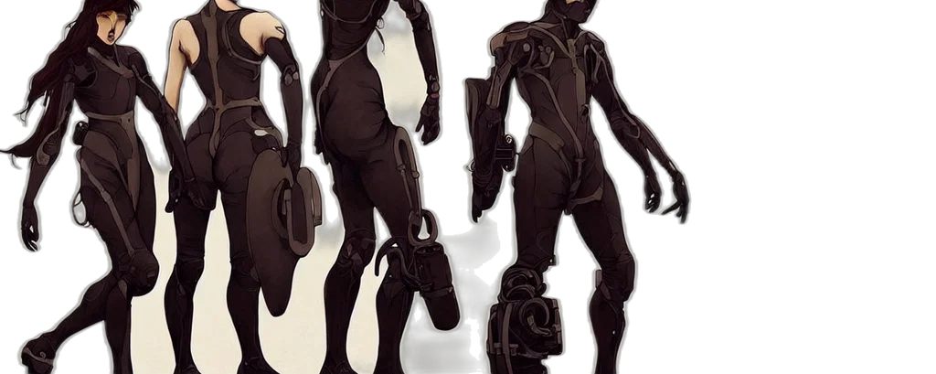 robot, concept art, 3d render, cyberpunk transparent PNG cut-out