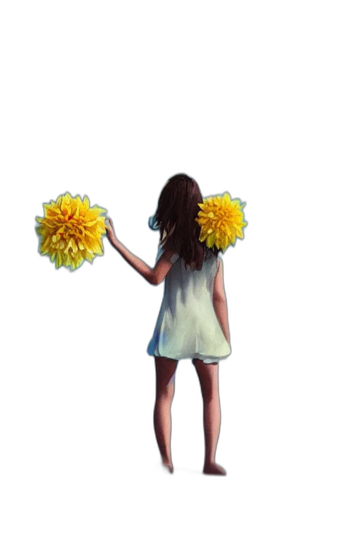 flower, dress, umbrella, staff, oil painting, pixel art, photorealistic, concept art transparent PNG cut-out