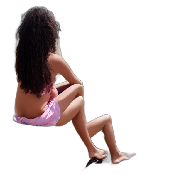 hair, dress, creature, shoes, photorealistic, 3d render, concept art, oil painting transparent PNG cut-out