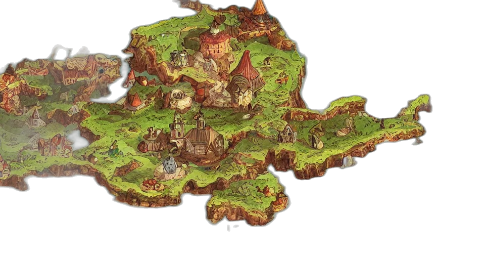 concept art, 3d render, fantasy art, map transparent PNG cut-out