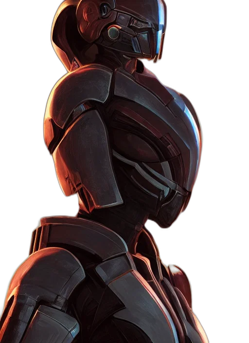 robot, face, concept art, 3d render transparent PNG cut-out