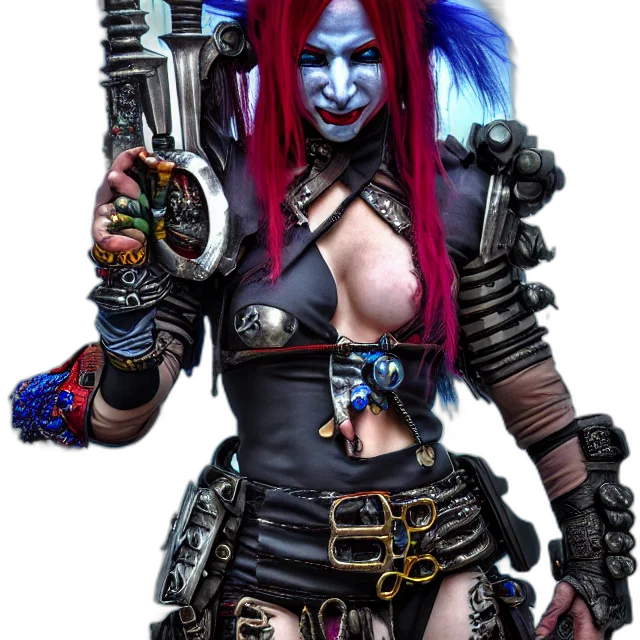 weapon, staff, concept art, cyberpunk, fantasy art, comic book art, jester, warrior transparent PNG cut-out