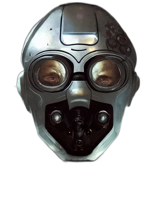 mask, robot, face, creature, concept art, 3d render, photorealistic, cyberpunk transparent PNG cut-out