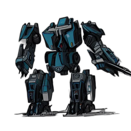robot, weapon, concept art, 3d render transparent PNG cut-out