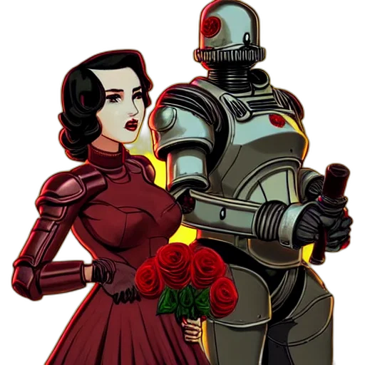 robot, comic book art, concept art, pixel art, cartoon, outer space, red, perfectly transparent PNG cut-out