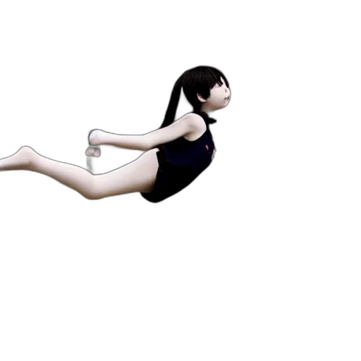 dress, hair, creature, staff transparent PNG cut-out