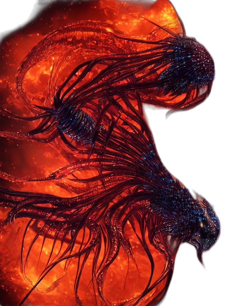 dragon, hair, creature, animal transparent PNG cut-out