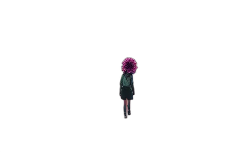 hair, dress, jacket, creature, pixel art, concept art, 3d render, vaporwave transparent PNG cut-out
