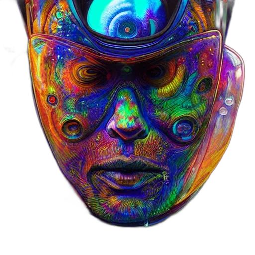 mask, face, robot, hat, 3d render, cyberpunk, photorealistic, concept art transparent PNG cut-out