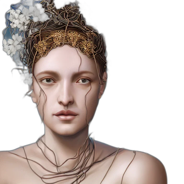 crown, jewelry, face, mask, photorealistic, fantasy art, concept art, 3d render transparent PNG cut-out