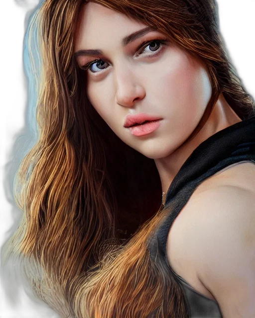 face, hair, jewelry, dress, photorealistic, oil painting, fantasy art, anime transparent PNG cut-out