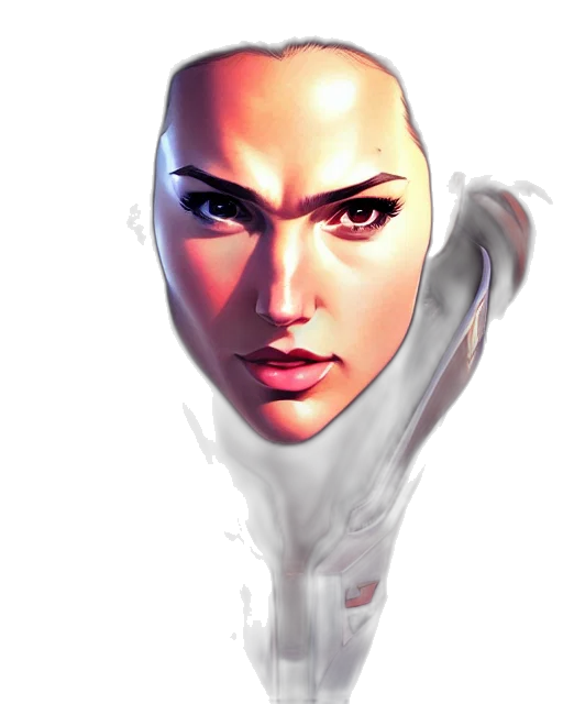 face, robot, mask, staff, concept art, comic book art, 3d render, photorealistic transparent PNG cut-out