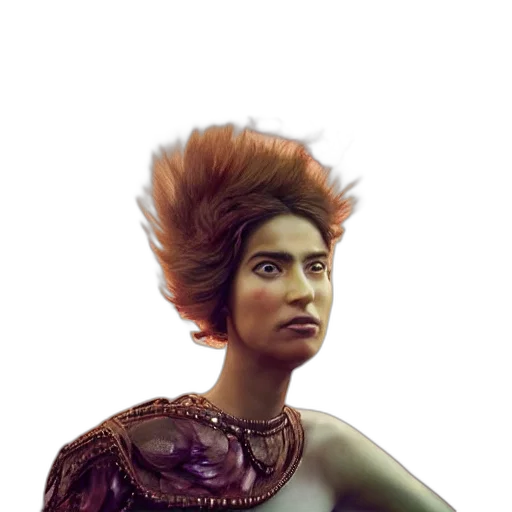 hair, face, crown, creature, fantasy art, concept art, photorealistic, watercolor transparent PNG cut-out