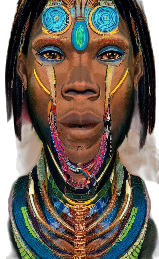 face, jewelry, mask, crown, photorealistic, concept art, fantasy art, watercolor transparent PNG cut-out