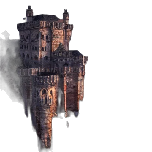 building, dragon, crown, concept art, fantasy art, 3d render, photorealistic, fog transparent PNG cut-out
