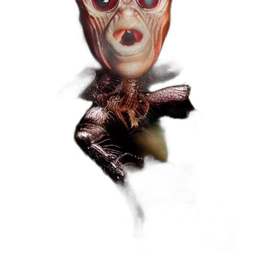 mask, creature, animal, face, 3d render, photorealistic, concept art, gollum transparent PNG cut-out