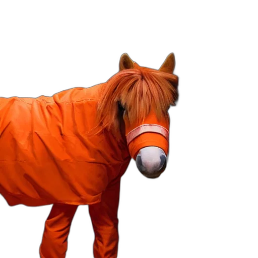 animal, creature, dress, jacket, 3d render, photorealistic, concept art, horse transparent PNG cut-out