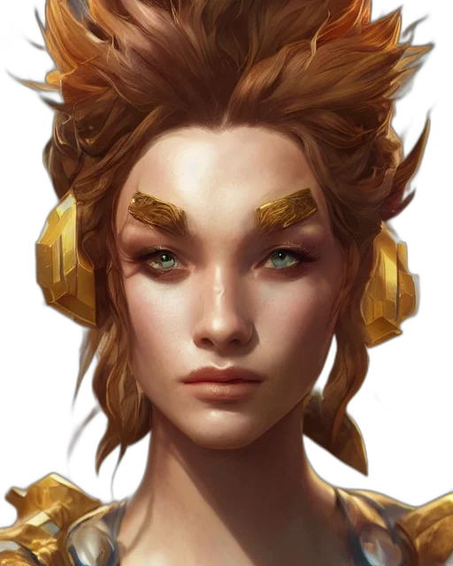 face, crown, jewelry, staff, fantasy art, concept art, photorealistic, comic book art transparent PNG cut-out