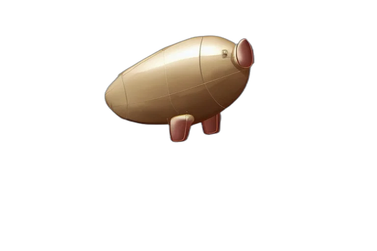 weapon, animal, robot, hat, concept art, pixel art, 3d render, blimp transparent PNG cut-out