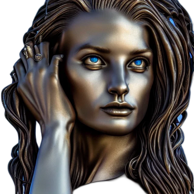 jewelry, face, mask, hair, photorealistic, fantasy art, 3d render, oil painting transparent PNG cut-out