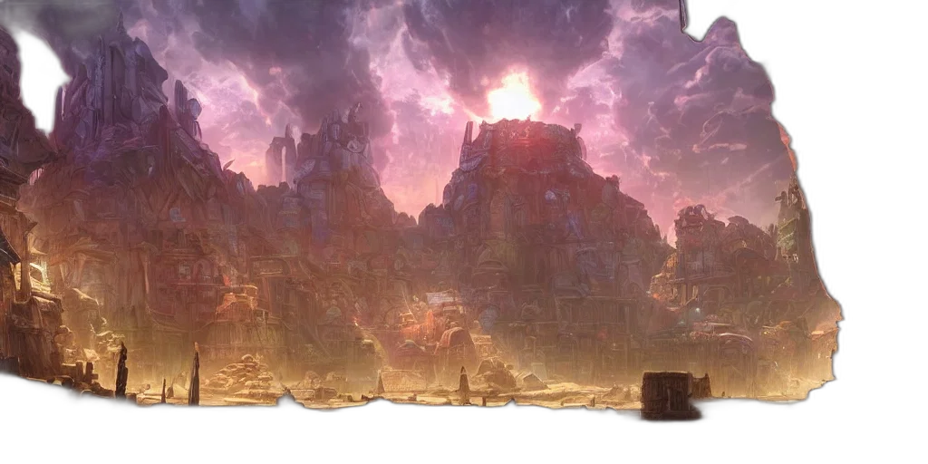 concept art, fantasy art, fire, outer space transparent PNG cut-out