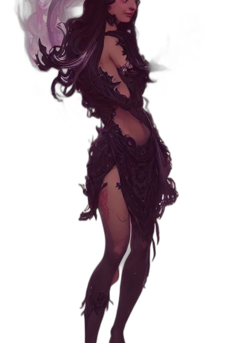 dress, creature, mask, hair, concept art, fantasy art, cyberpunk, pixel art transparent PNG cut-out