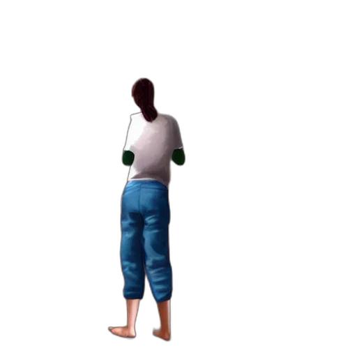 jacket, staff, robot, creature, 3d render, concept art, pixel art, photorealistic transparent PNG cut-out