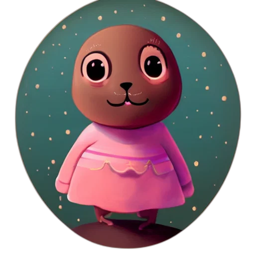 dress, creature, face, staff transparent PNG cut-out