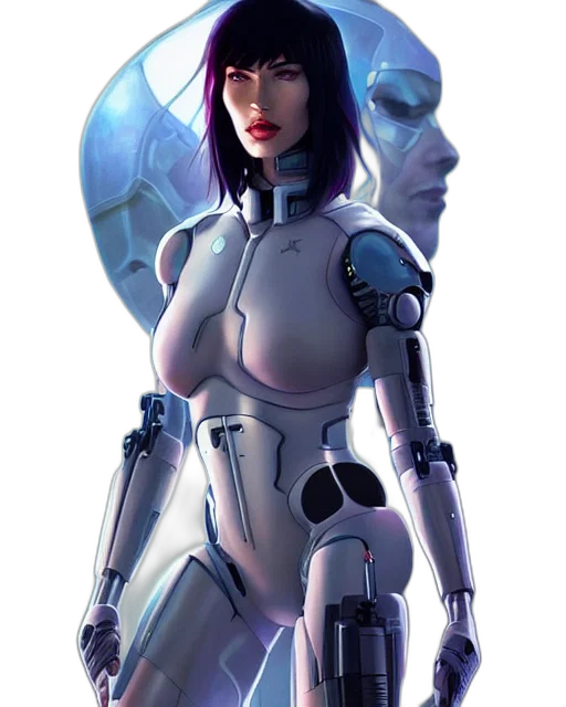 robot, concept art, cyberpunk, comic book art transparent PNG cut-out