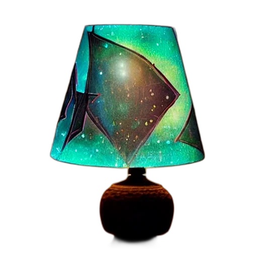 umbrella, furniture, hat, crown, vaporwave, 3d render, outer space, night transparent PNG cut-out