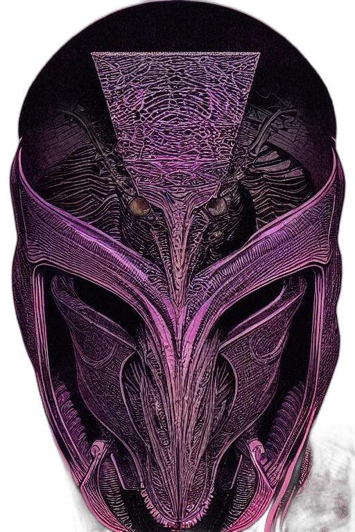 mask, hat, crown, face, cyberpunk, concept art, 3d render, dark transparent PNG cut-out