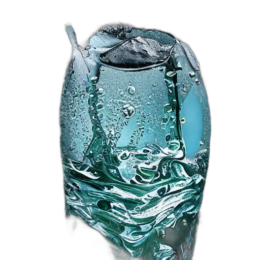 bottle, umbrella, jewelry, crown, photorealistic, 3d render, blue, hyperrealistic transparent PNG cut-out